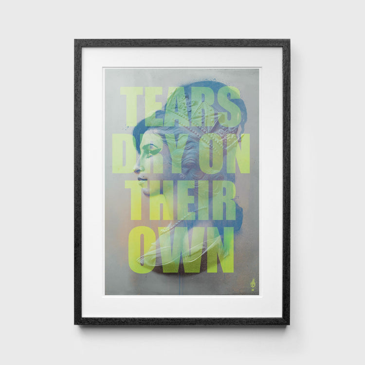 Amy Winehouse Tears Dry On Their Own Print in black Frame