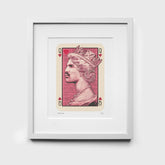 Queen of Hearts Freddie Mercury Print in White Frame