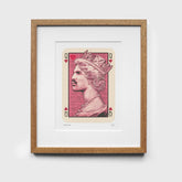 Queen of Hearts Freddie Mercury Print in Oak Frame