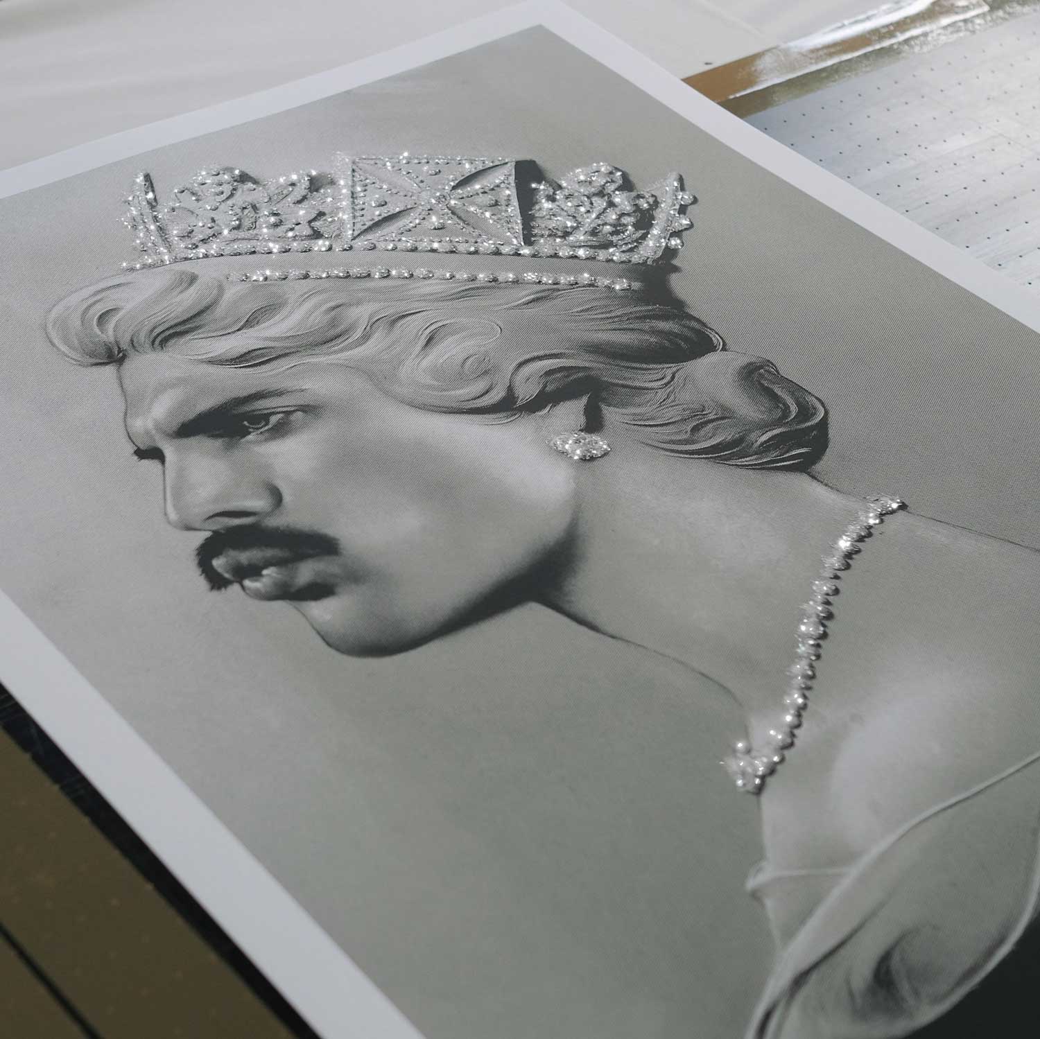 Freddie Mercury Limited Edition Diamond Dust Print