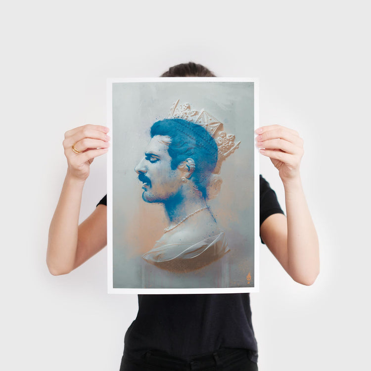 Blue Freddie Mercury Print
