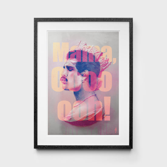 Freddie Mercury Print in Black Frame