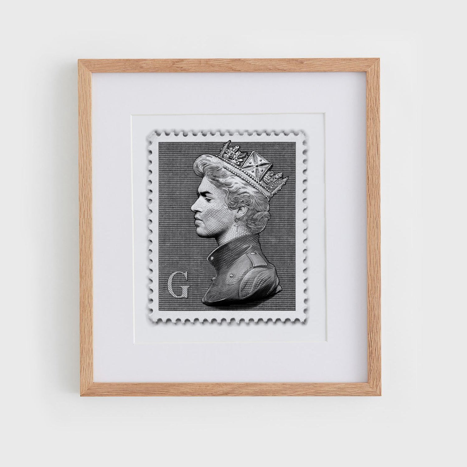 Framed Monochrome Mini Stamp Edition George Michael Print