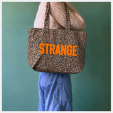 Vintage Leopard Print Shopper with Strange neon text