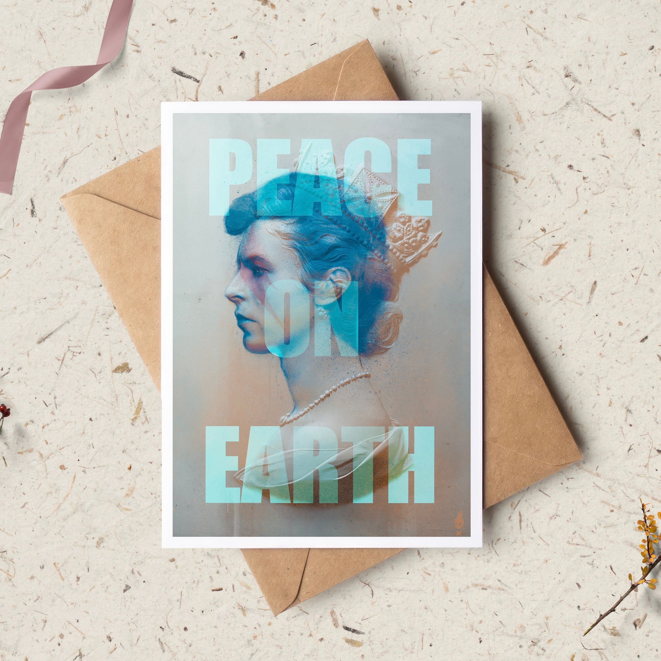 Cheeky Chops Weihnachtskarte David Bowie – 'Bring Us Some Ziggy Pudding', 5x7 Zoll