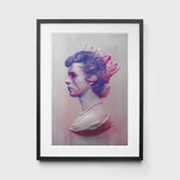 Pink David Bowie Print in Black Frame
