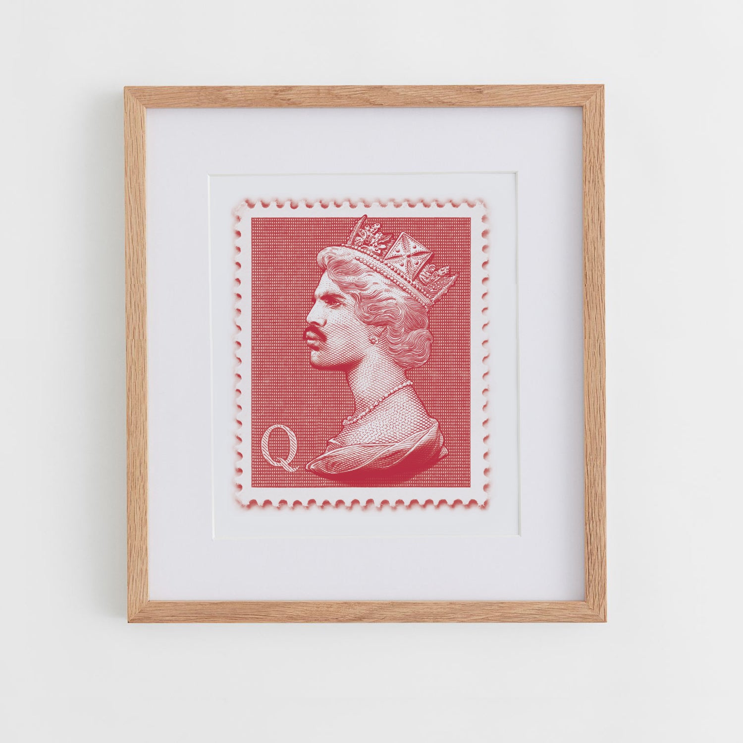 Framed Red Mini Stamp Edition Freddie Mercury Print