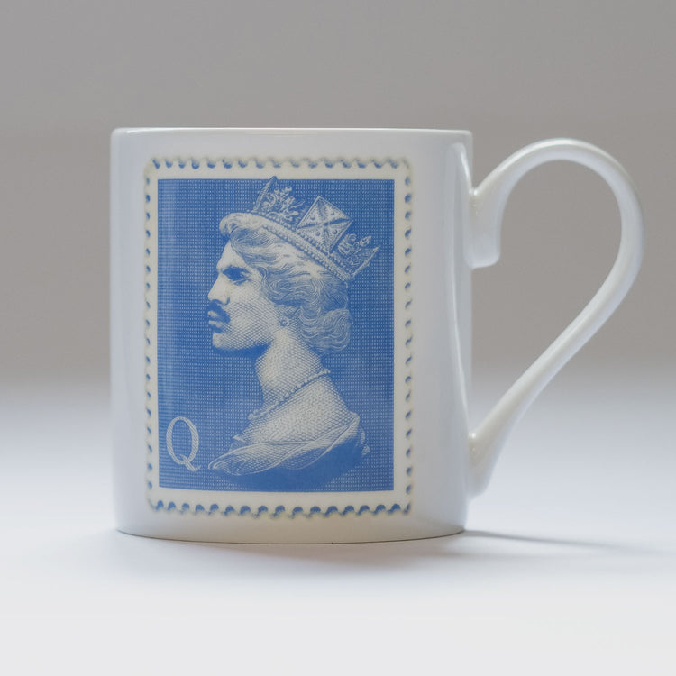 Freddie Mercury Stamp Mug in blue