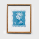 Blue George Michael Print in Oak Frame