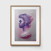 Pink George Michael Print in Oak Frame