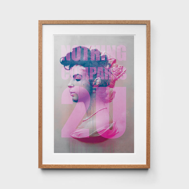 Nothing Compares 2U Prince Print in oak frame
