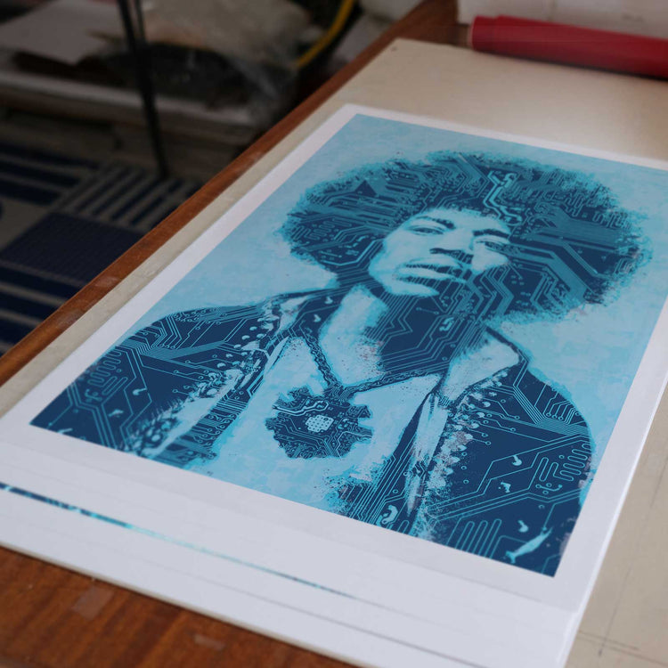 Jimi Hendrix Electric Blues Art Print