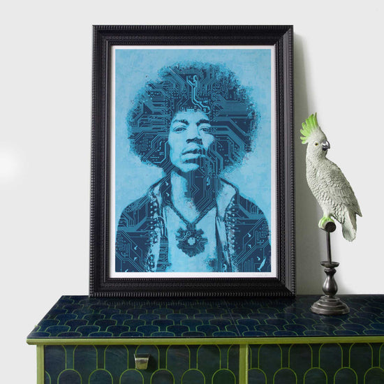 Framed Jimi Hendrix Art Print