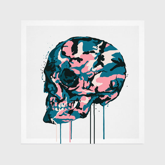 Camo Skull - Petrol Print | Bubblegum