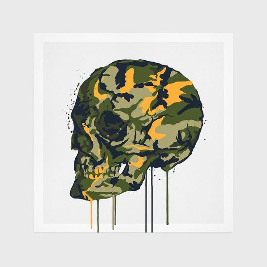 Camo Skull - Orange Print | Military Green
